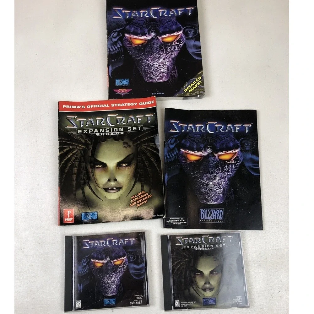 StarCraft‎ PC Game Lot Blizzard Strategy Guide Expansion Set Detailed Maps